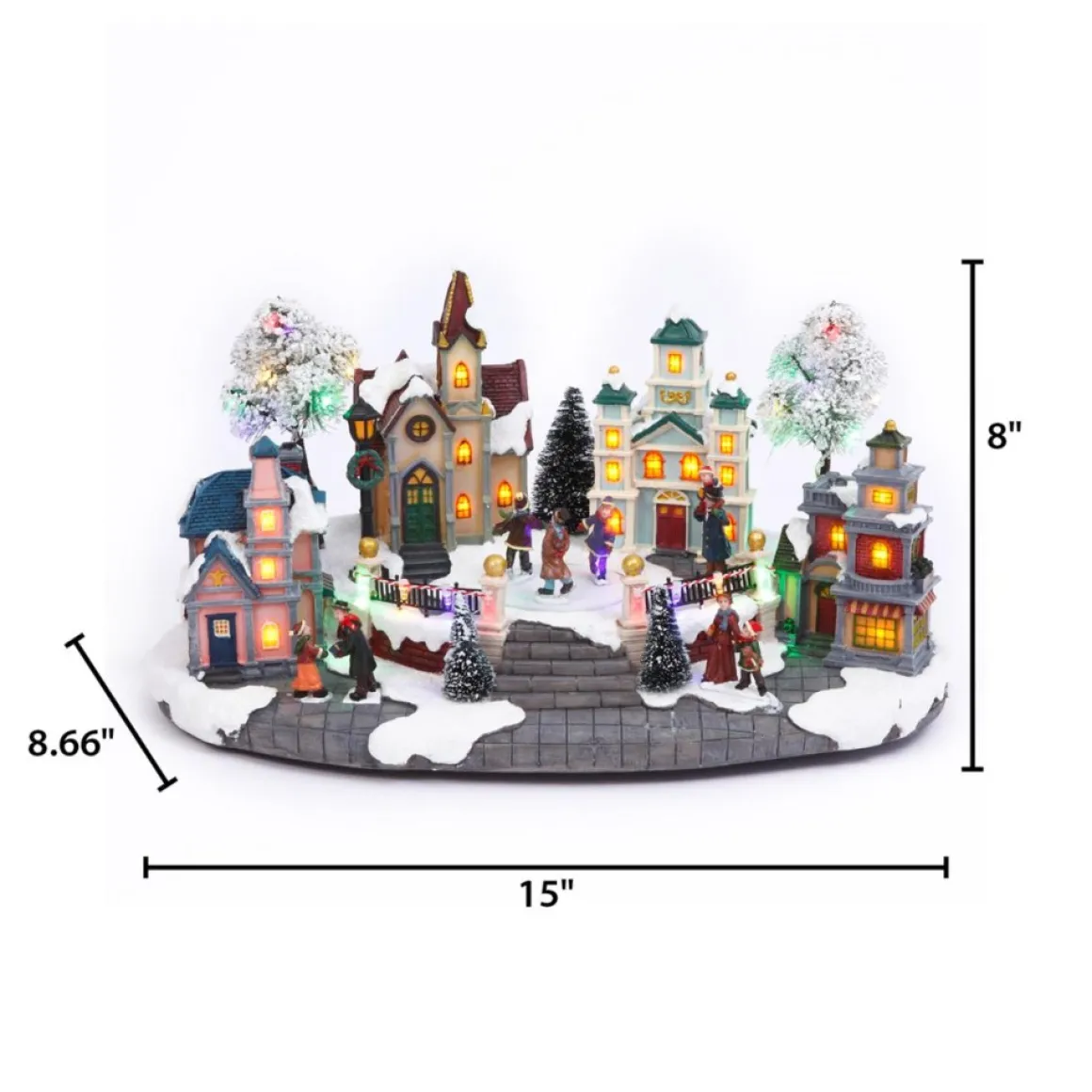 The Gerson Company 15.35" Electric Lighted Musical Holiday Village