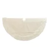 The Gerson Company 48"D White Cable Knit Fur Trim Tree Skirt