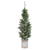 The Gerson Company 35"H Snowy Pine Tree In Tin Pot
