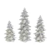 The Gerson Company Set Of 3 Resin Silver Glitter Trees