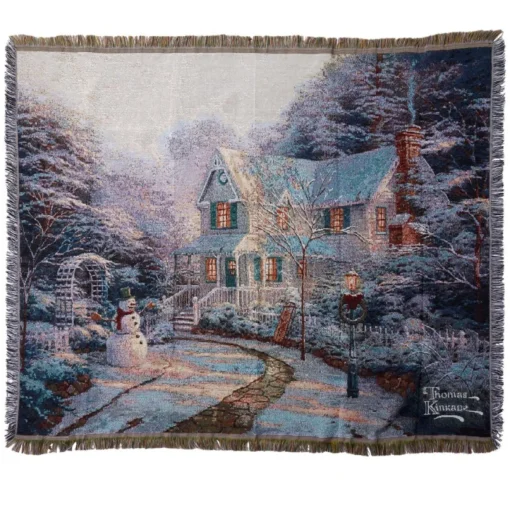 Thomas Kinkade Holiday Woven Tapestry Throw