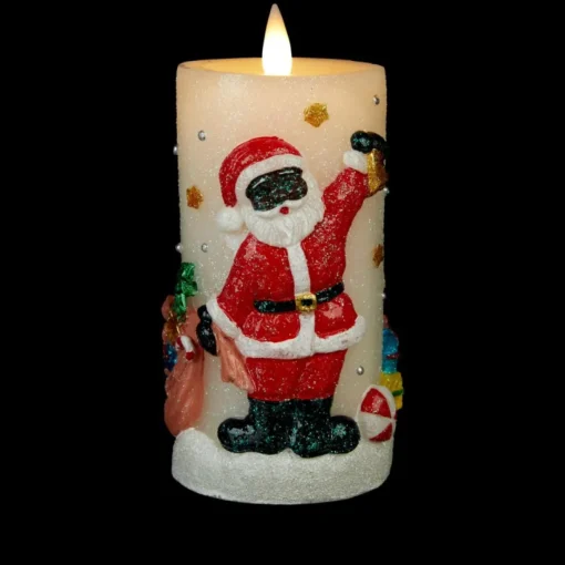 Unmatched 6" 3D Flame Santa Candle