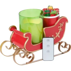 Unmatched Led Sleigh Candle Holder With Flameless Candle