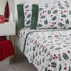 Warm & Cozy Glitter Hem Plush Sheet Set With Extra Pillowcases