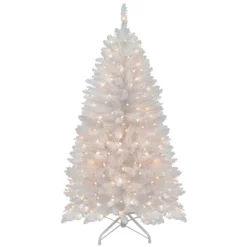 White Franklin Fir 4-1/2' Artificial Christmas Tree With Clear Lights