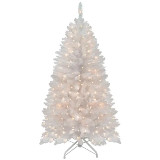 White Franklin Fir 4-1/2' Artificial Christmas Tree With Clear Lights