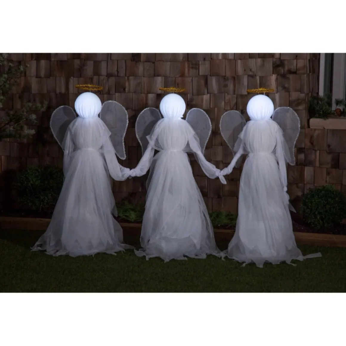 Wind & Weather Illuminated Angel Stakes With 6-Hour Timer - Set Of 3