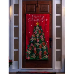 Wind And Weather Led Hanging Holiday Door Banner