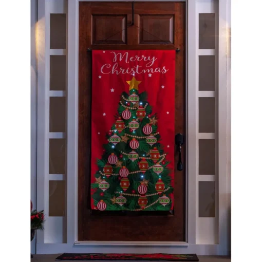 Wind And Weather Led Hanging Holiday Door Banner
