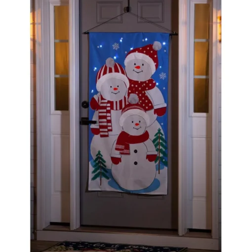 Wind And Weather Led Hanging Holiday Door Banner