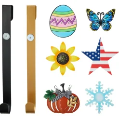 Wind And Weather Metal Interchangeable Wreath Hanger W/6 Seasonal Icons