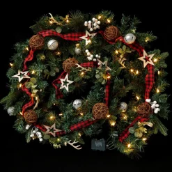 Winter Lane 9' Led Antler Garland With 9 Functions