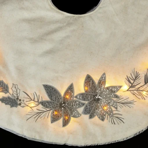 Winter Lane 48" Led Poinsettia Tree Skirt