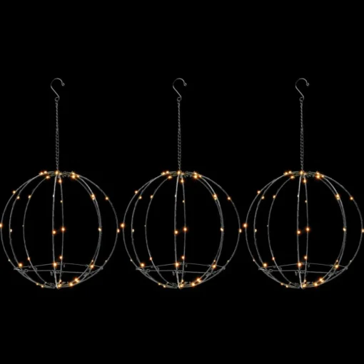 Winter Lane Collapsible Led Illuminated Spheres - Set Of 3