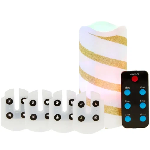 Winter Lane Holiday Glitter Projector Candle With Remote