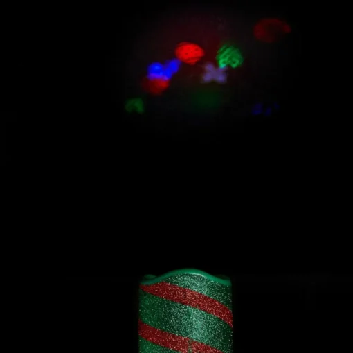 Winter Lane Holiday Glitter Projector Candle With Remote