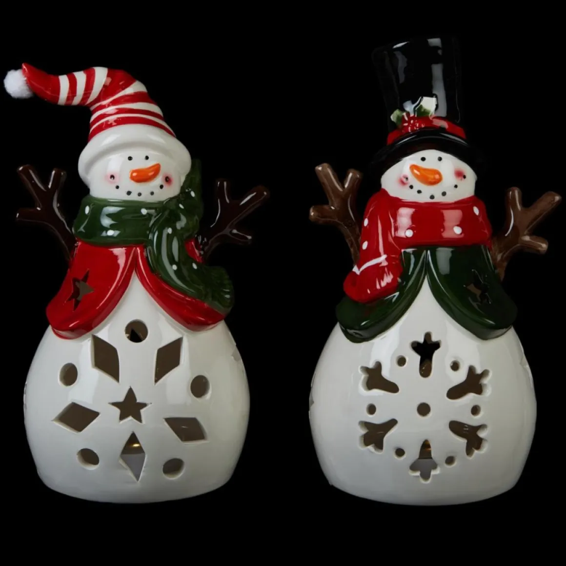 Winter Lane Illuminated Holiday Belly Figures 2-Pack