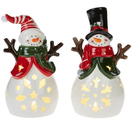 Winter Lane Illuminated Holiday Belly Figures 2-Pack