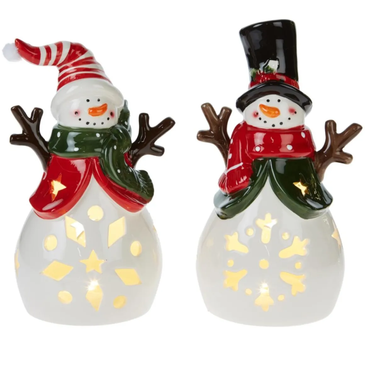 Winter Lane Illuminated Holiday Belly Figures 2-Pack