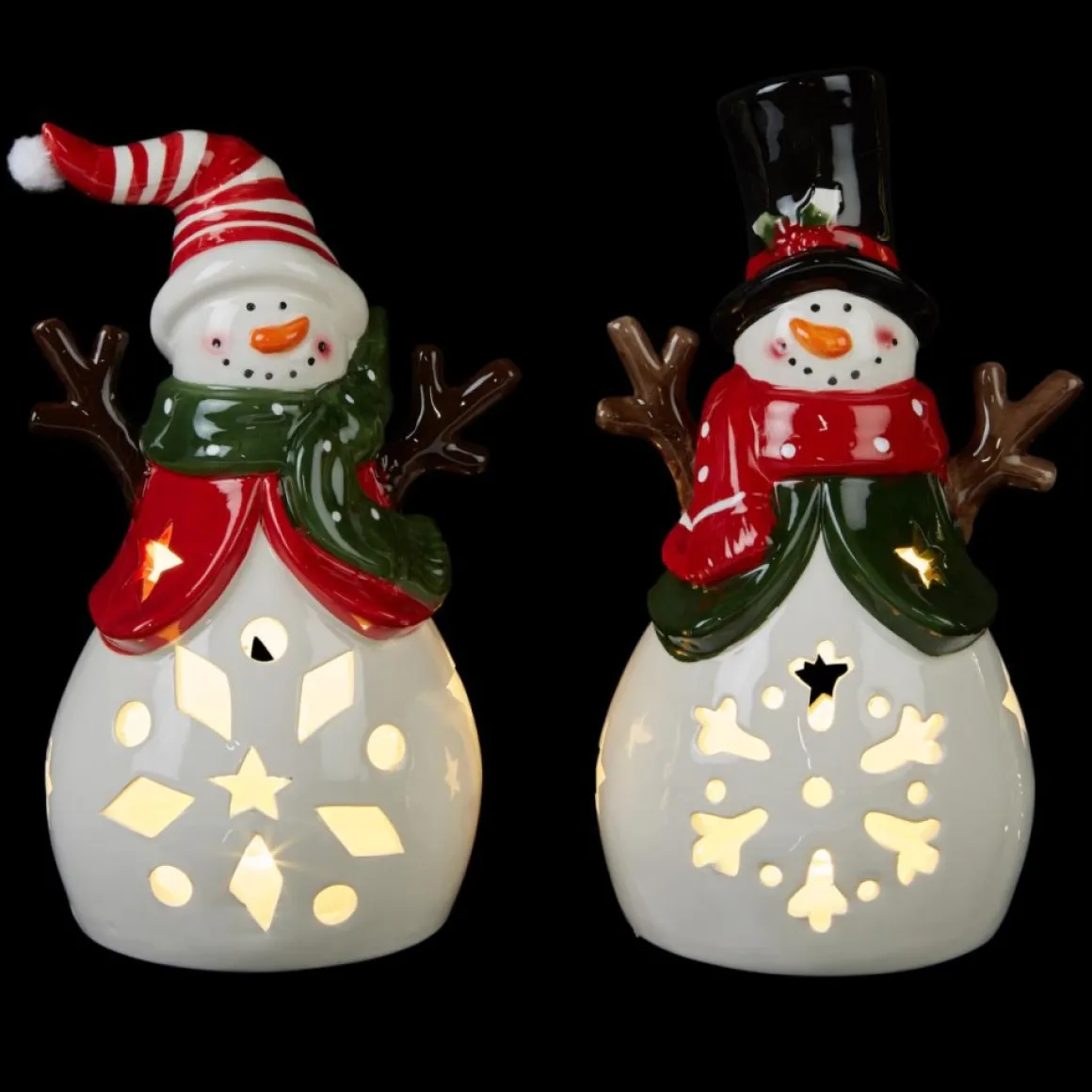 Winter Lane Illuminated Holiday Belly Figures 2-Pack
