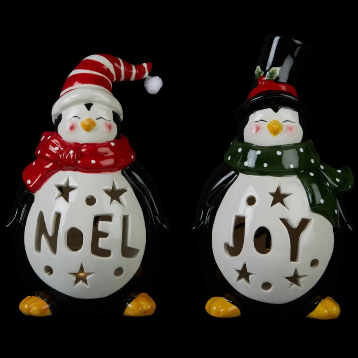 Winter Lane Illuminated Holiday Belly Figures 2-Pack