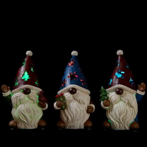 Winter Lane Led Cutout Gnome Figures - Set Of 3