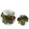 Winter Lane Lit Christmas Floral Spheres & Led Lights - 2-Pack