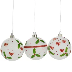 Winter Lane Oversized Led Ornaments With Timer - Set Of 3