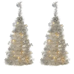 Winter Lane 2-Pack 2' Pop-Up Tinsel Holiday Trees