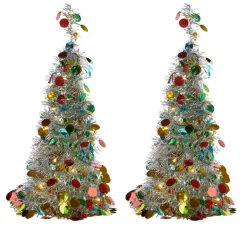 Winter Lane 2-Pack 2' Pop-Up Tinsel Holiday Trees