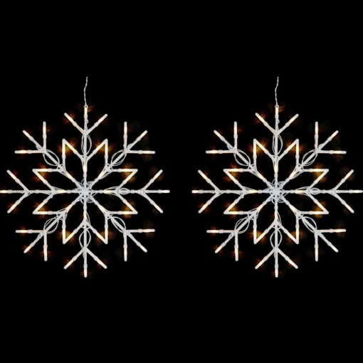 Winter Lane Set Of 2 Twinkle Snowflakes With 6-Hour Timer