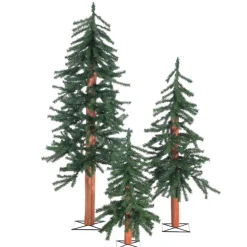 Winter Lane Unlit Alpine Trees (Set Of 3)