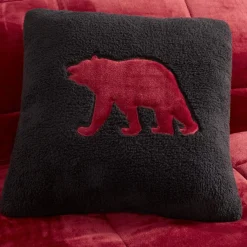 Woolrich Alton 3-Piece Red/Black Plush To Sherpa Twin Comforter Set